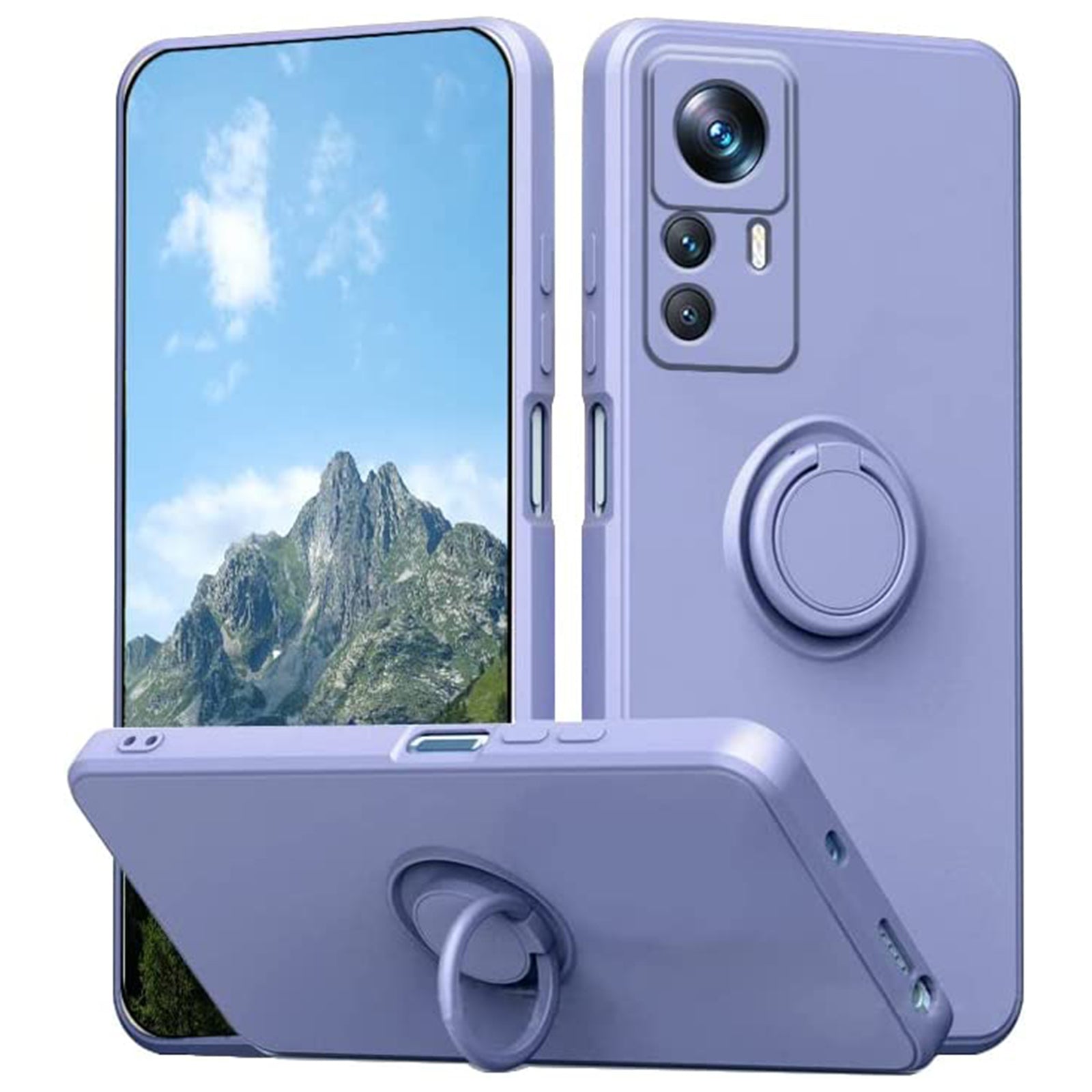 For Xiaomi 12T 5G Redmi K50 Ultra 5G Ring Kickstand Liquid Silicone Phone Case Cell Phone Cover with Lanyard For Xiaomi 12T 5G Redmi K50 Ultra 5G Ring Kickstand Liquid Silicone Phone Case Cell Phone Cover with Lanyard
